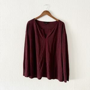 Sanctuary Maroon Blouse Womens 2X long sleeve workwear fall burgundy casual
